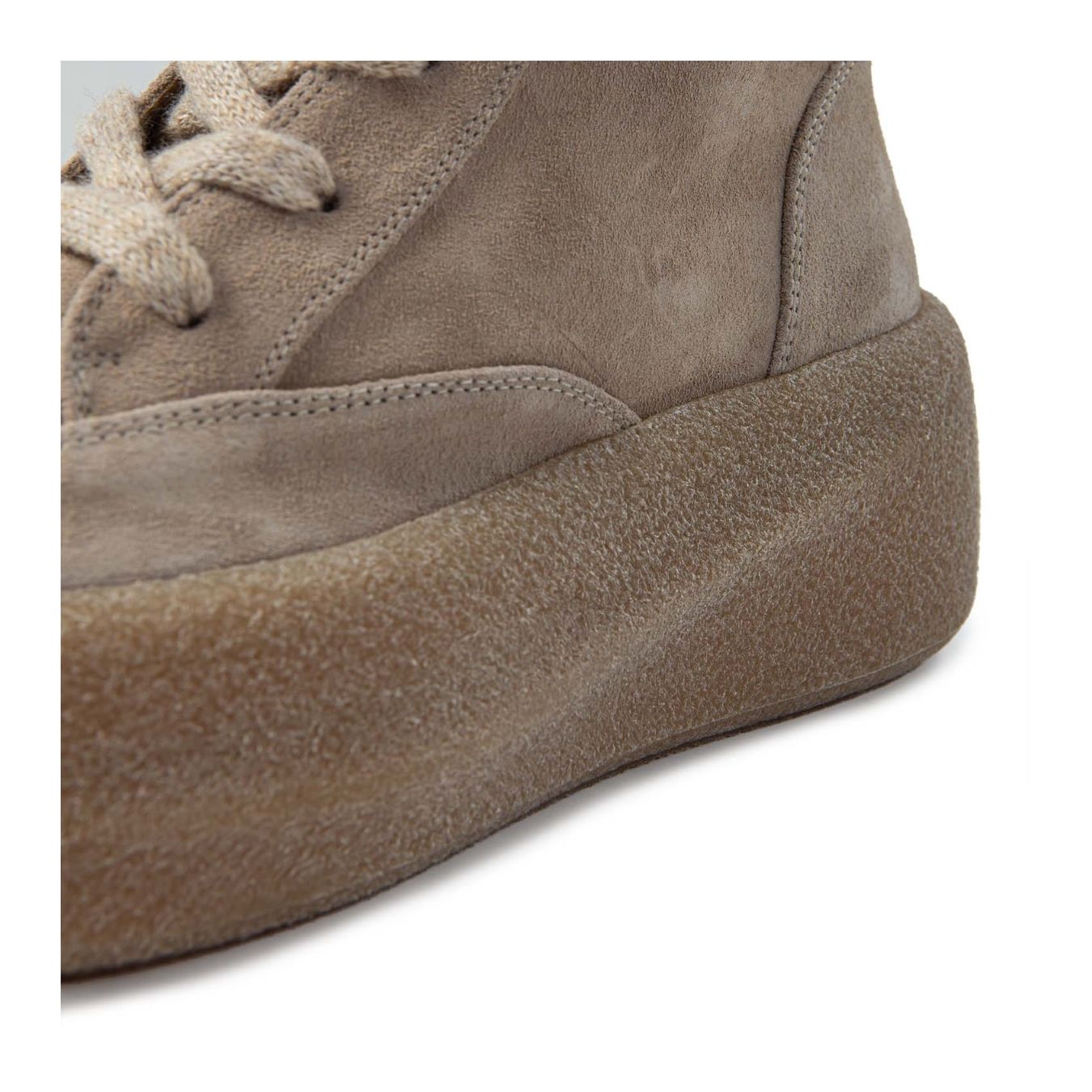 vic matiè anfibi in camoscio beige safari suola