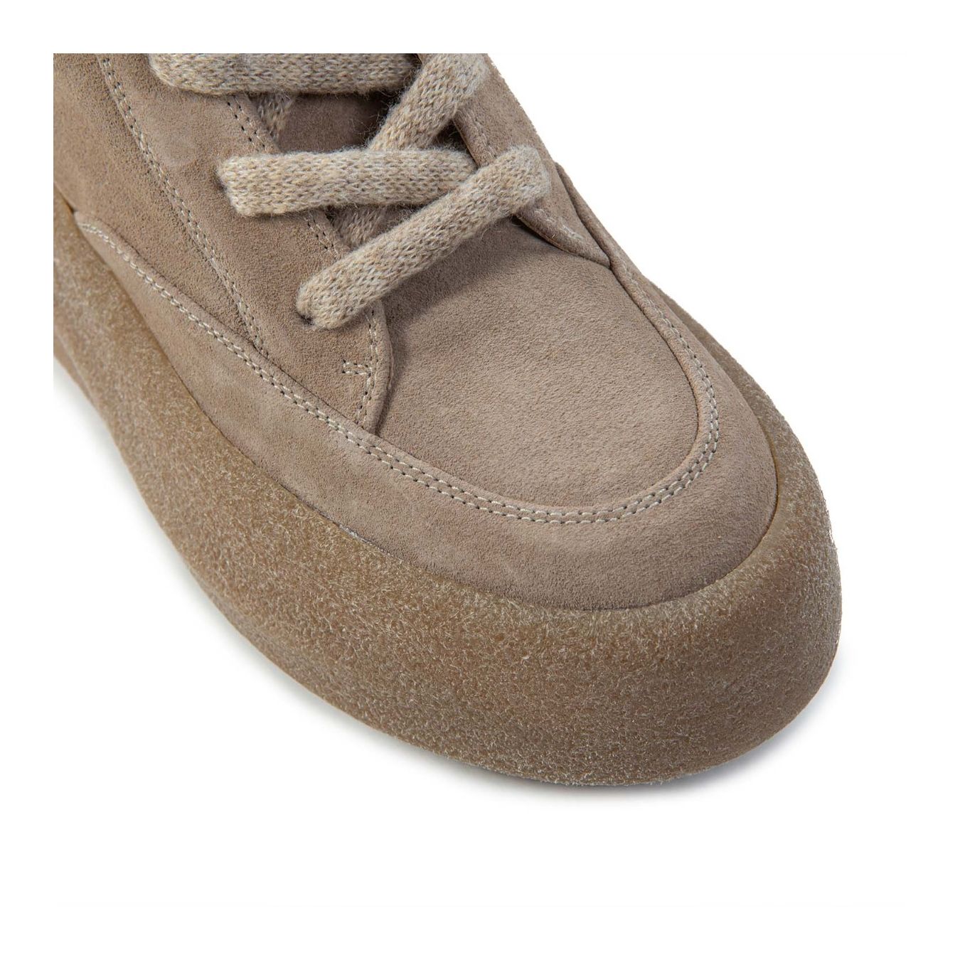 vic matiè anfibi in camoscio beige safari punta