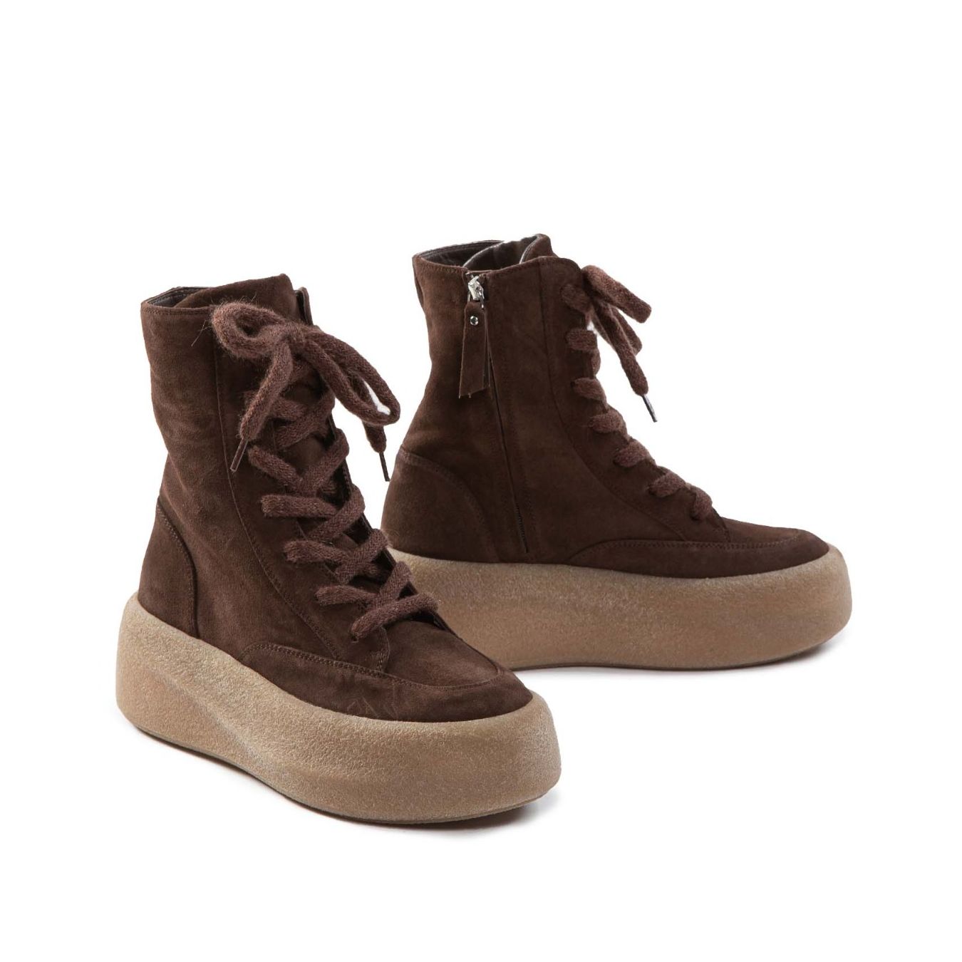 vic matiè anfibi in camoscio marrone zip