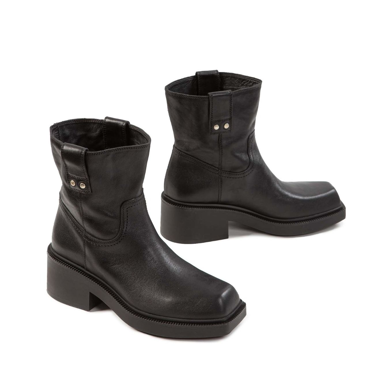 vic matie biker con gancio in metallo in pelle nera  lato