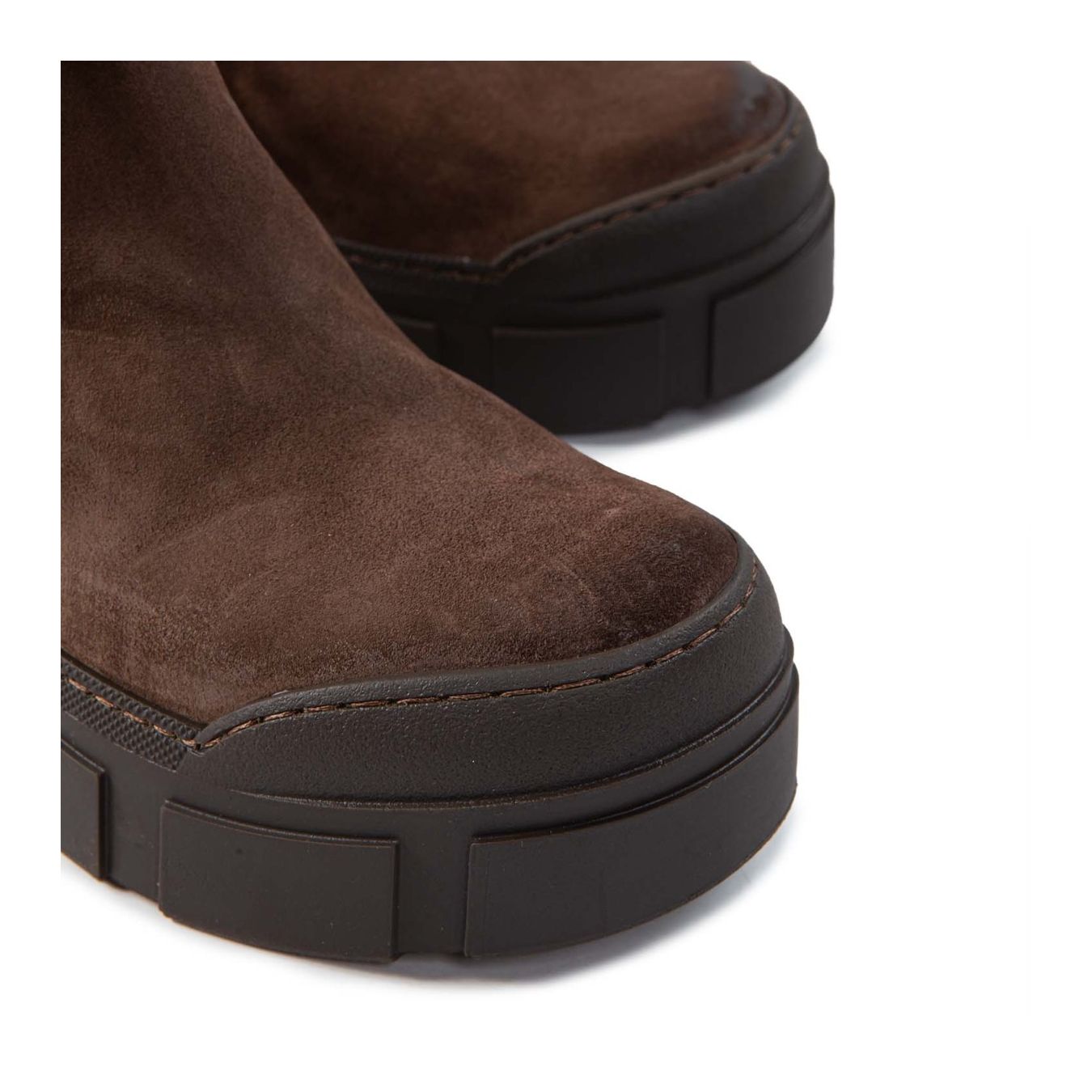 vic matiè biker in camoscio stretch marrone punta