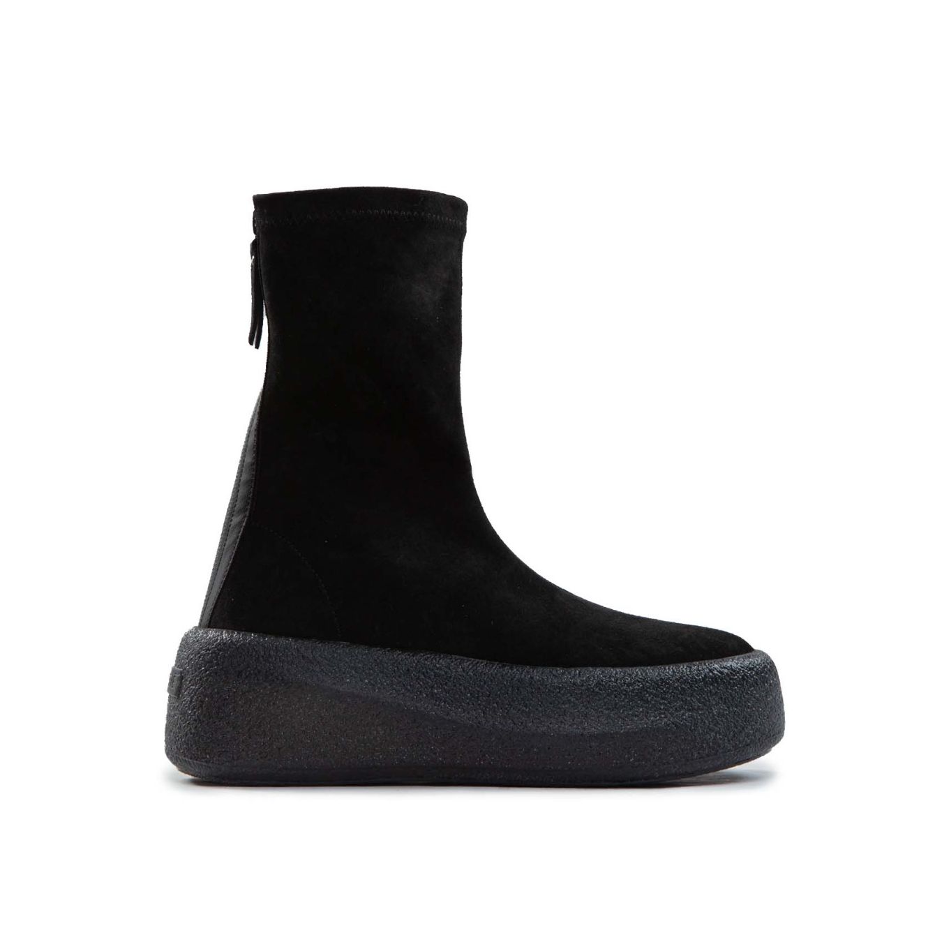 biker platform in camoscio nero 