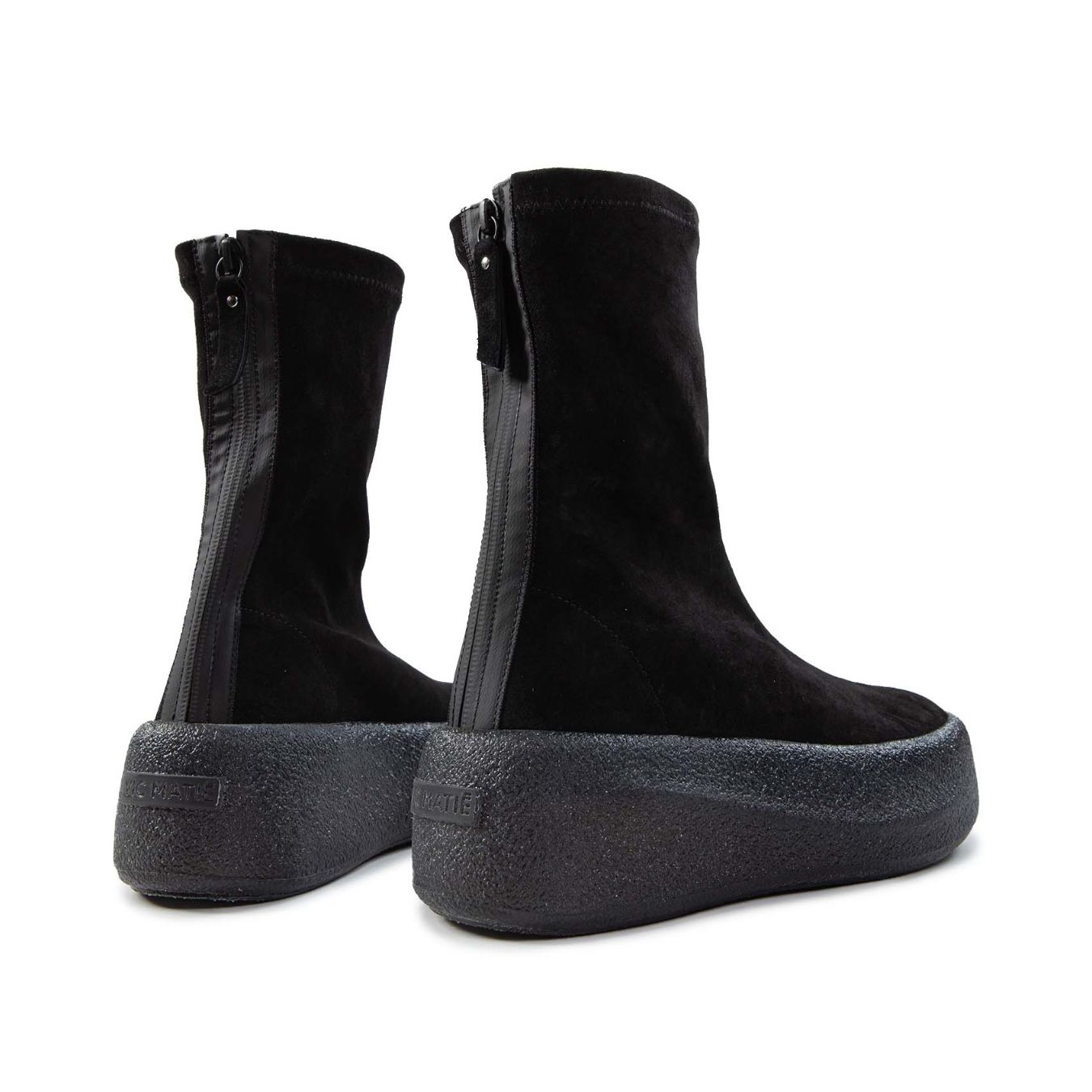 vic matiè biker platform in camoscio nero cerniera