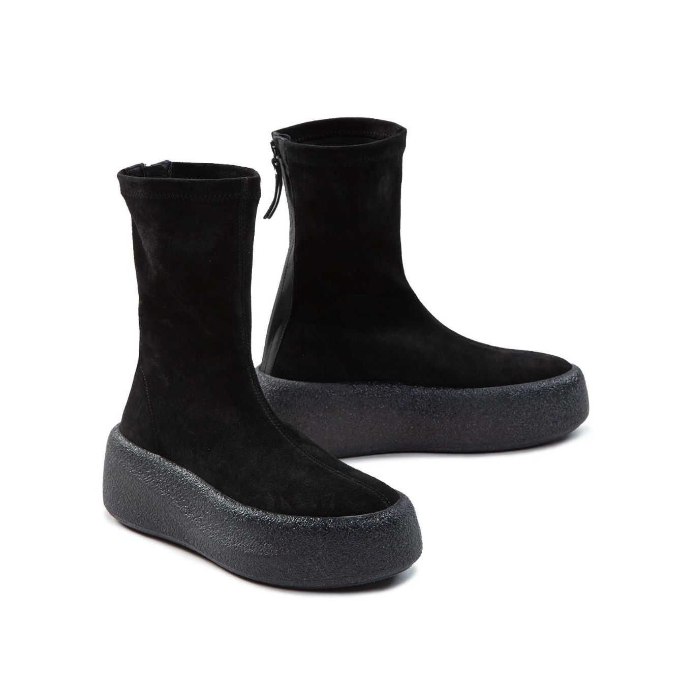 vic matiè biker platform in camoscio nero  