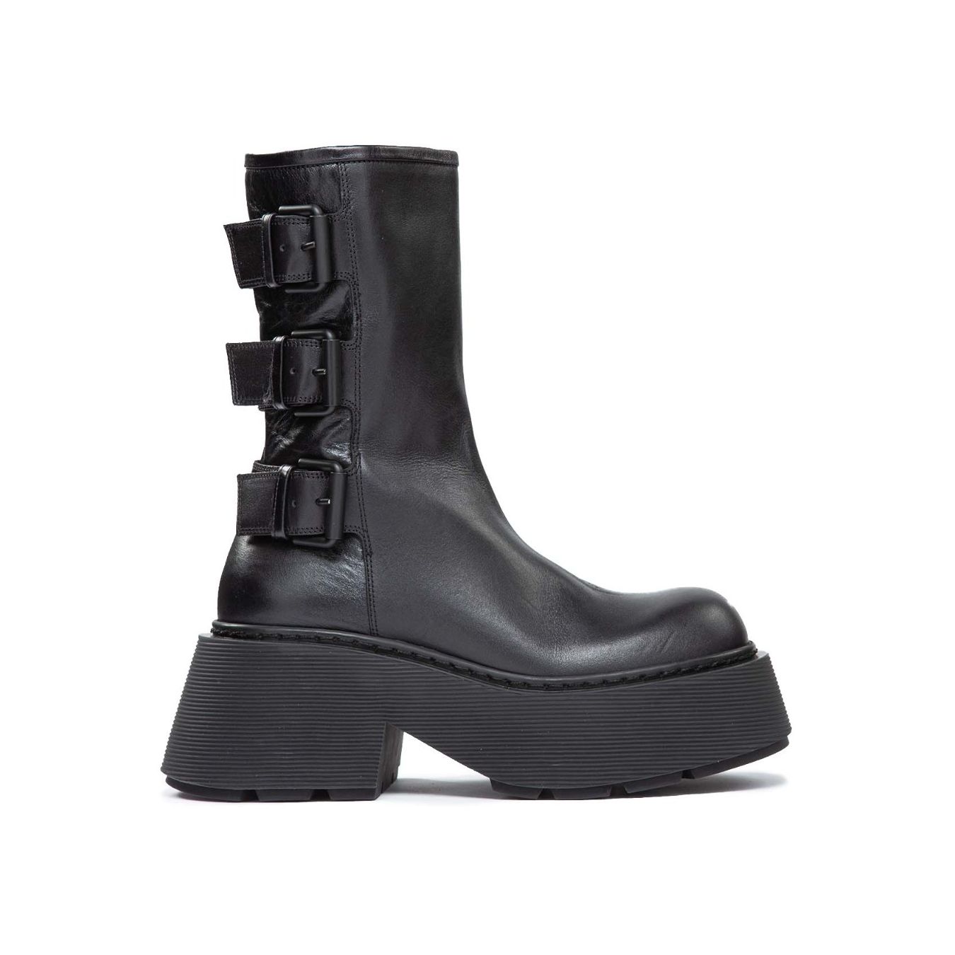 biker stretch in pelle nera