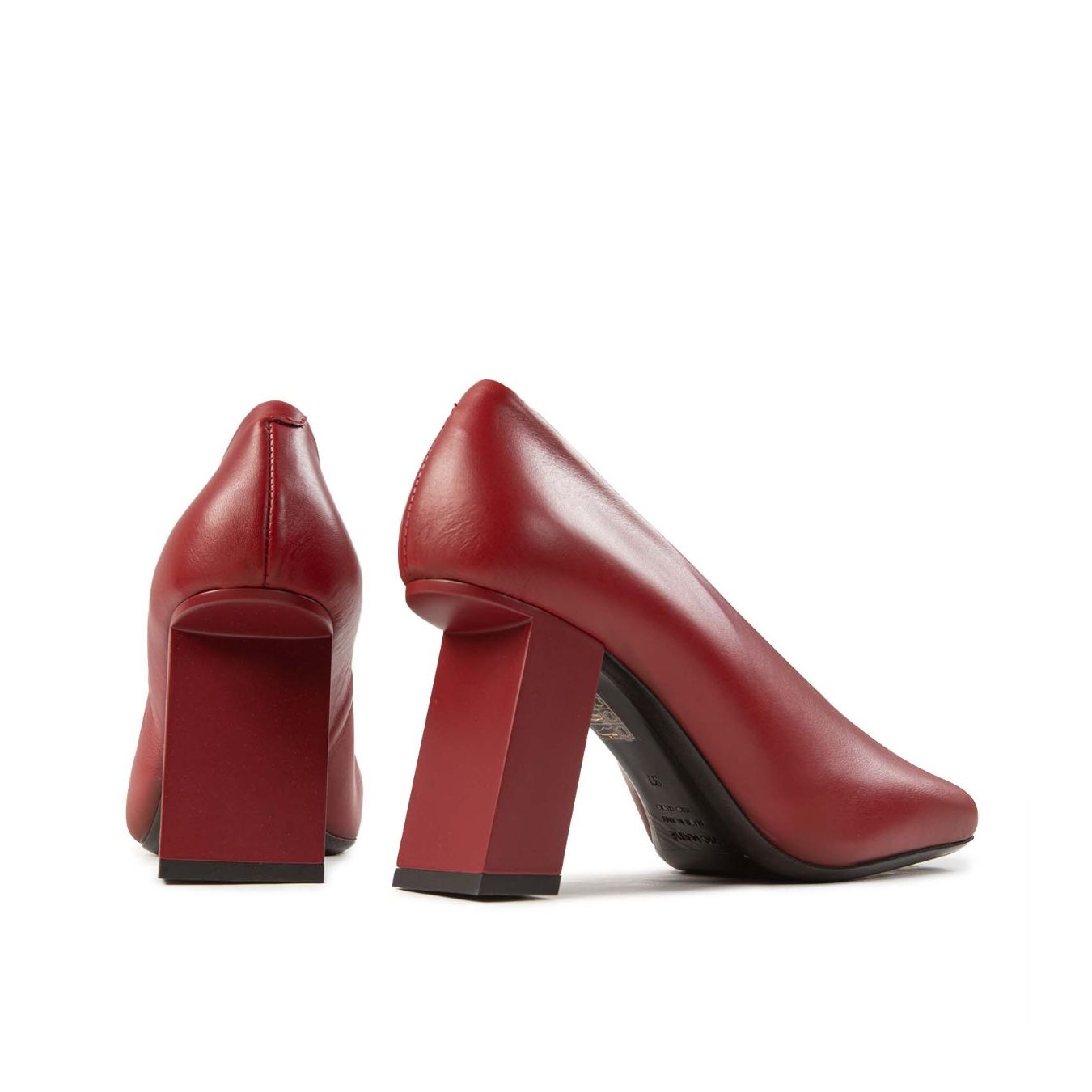 decollete in pelle rosso dark dietro