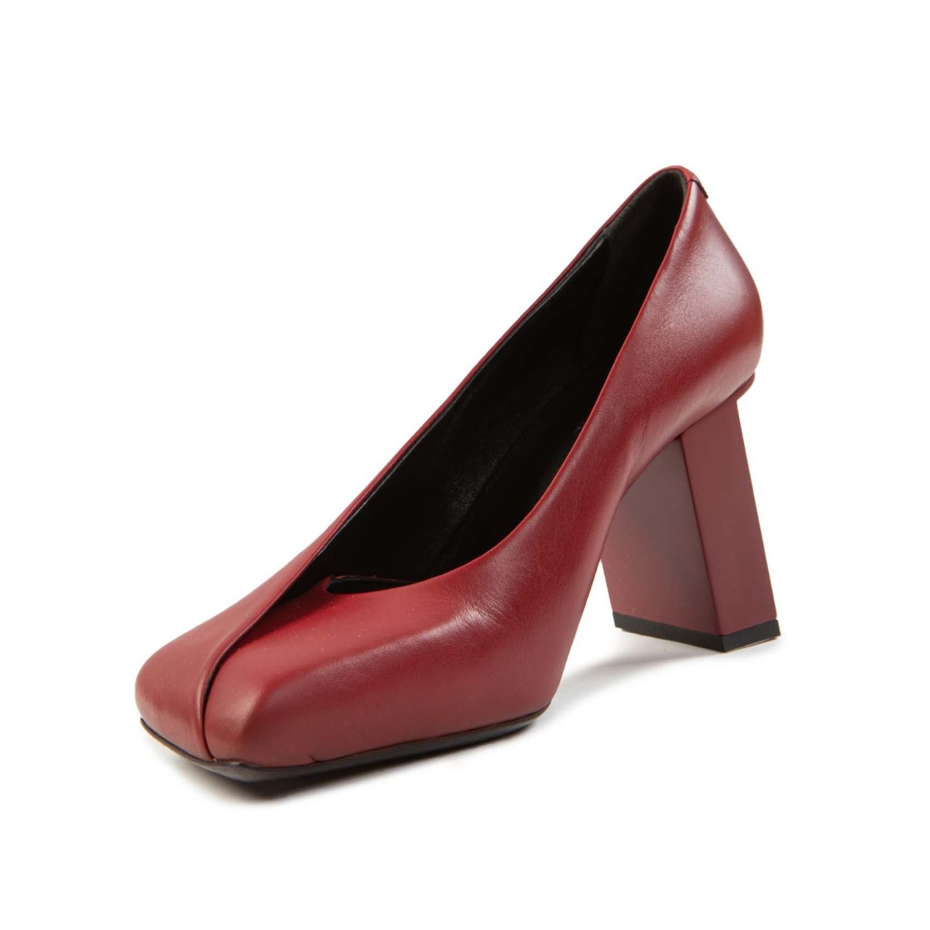 decollete in pelle rosso dark scarpa tacco