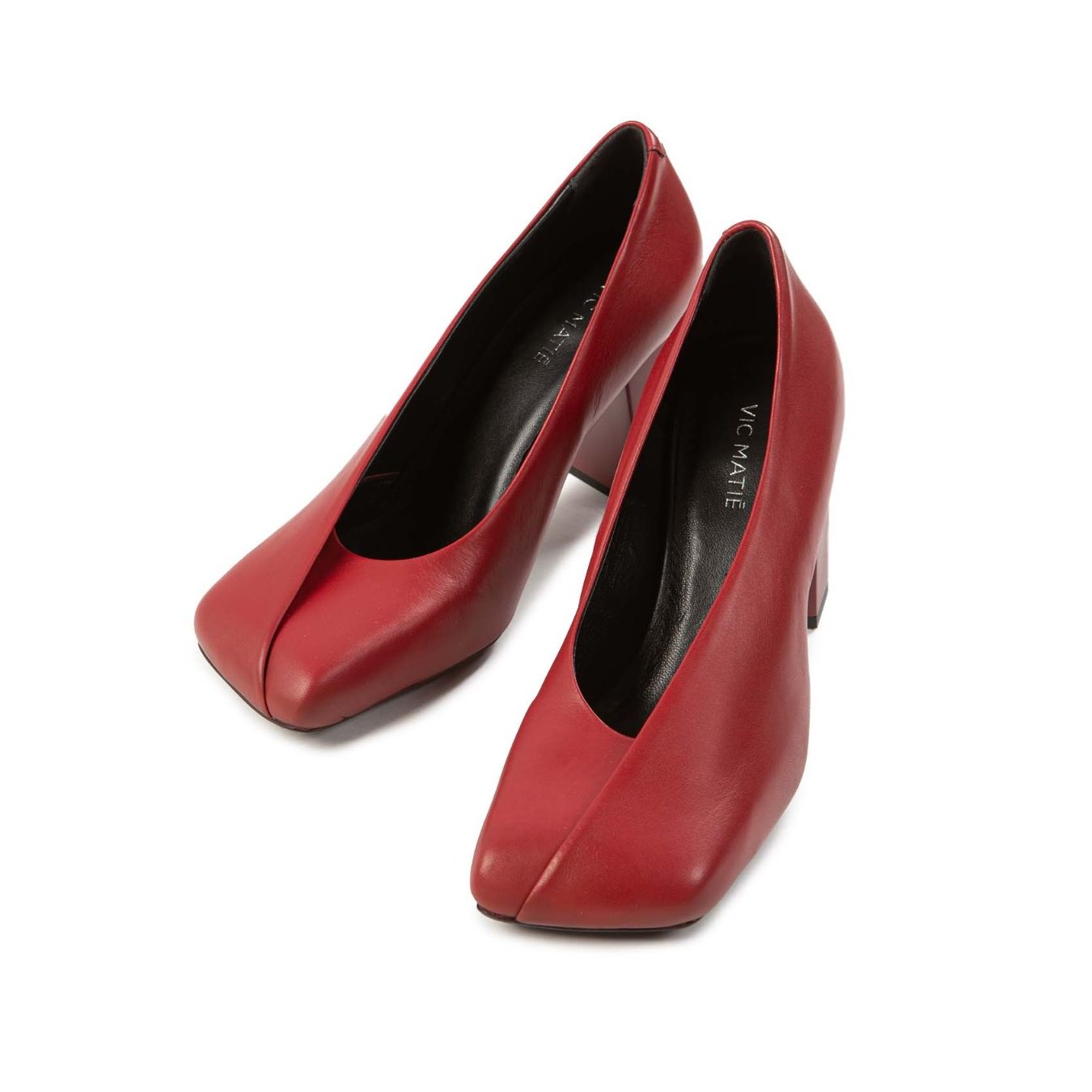 decollete in pelle rosso dark sopra