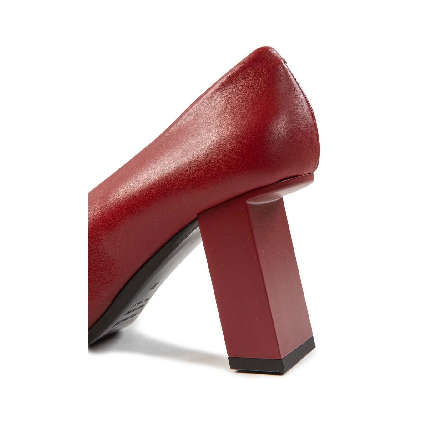 decollete in pelle rosso dark tacco