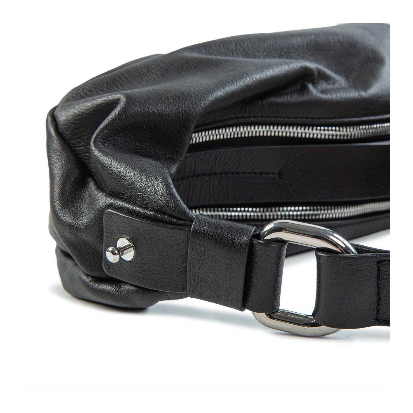 vic matie monospalla baguette in pelle nera 