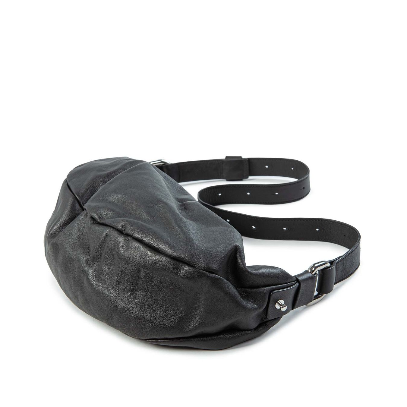 vic matie monospalla baguette in pelle nera sotto