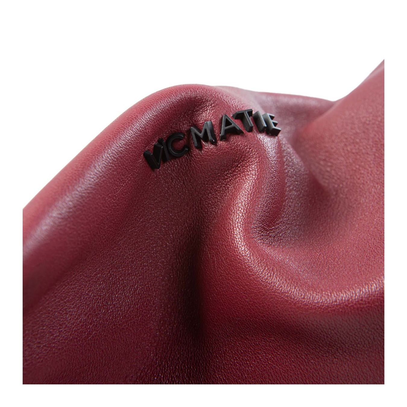 vic matie monospalla con maniglia in metallo in pelle rosso logo