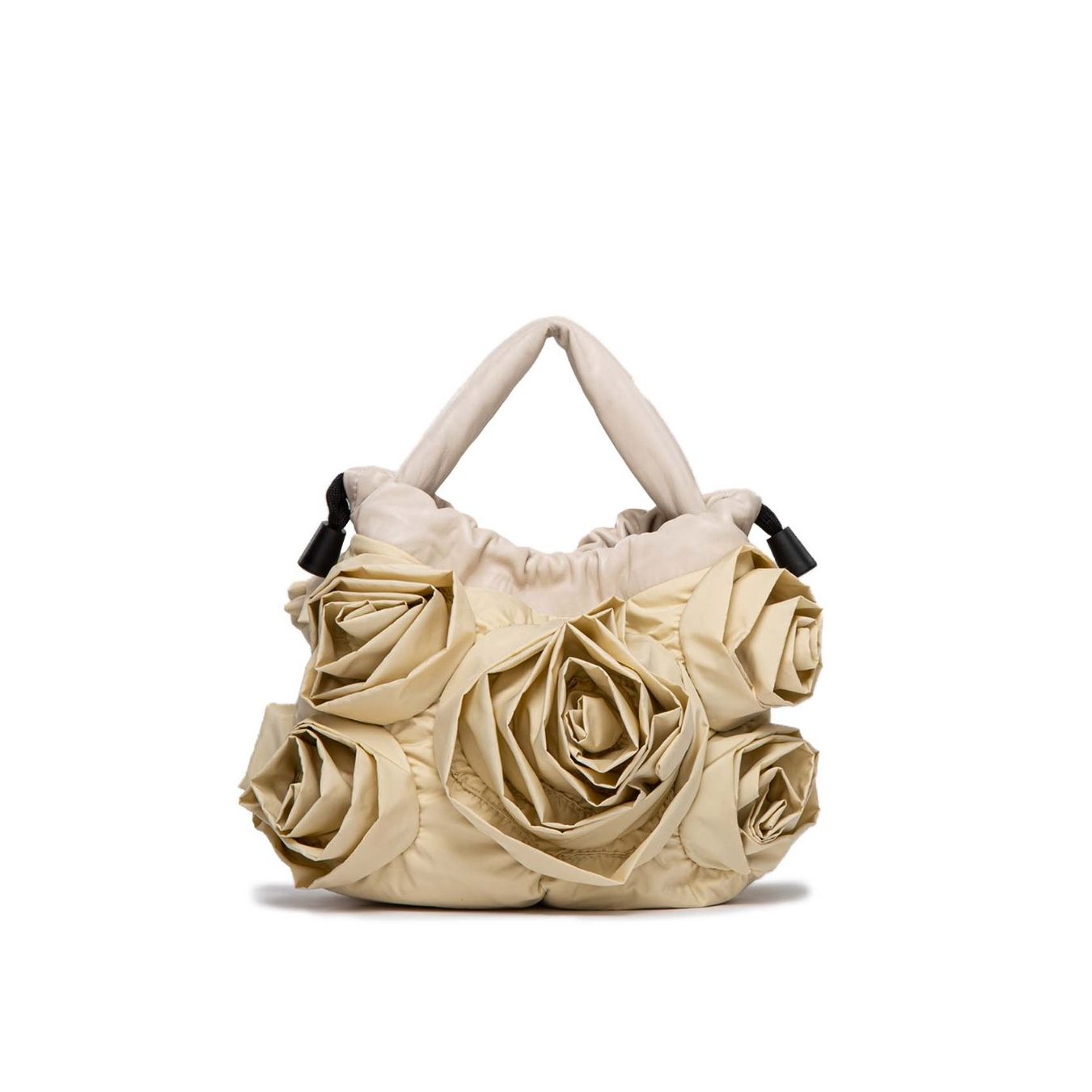 shopper in tessuto con rose 