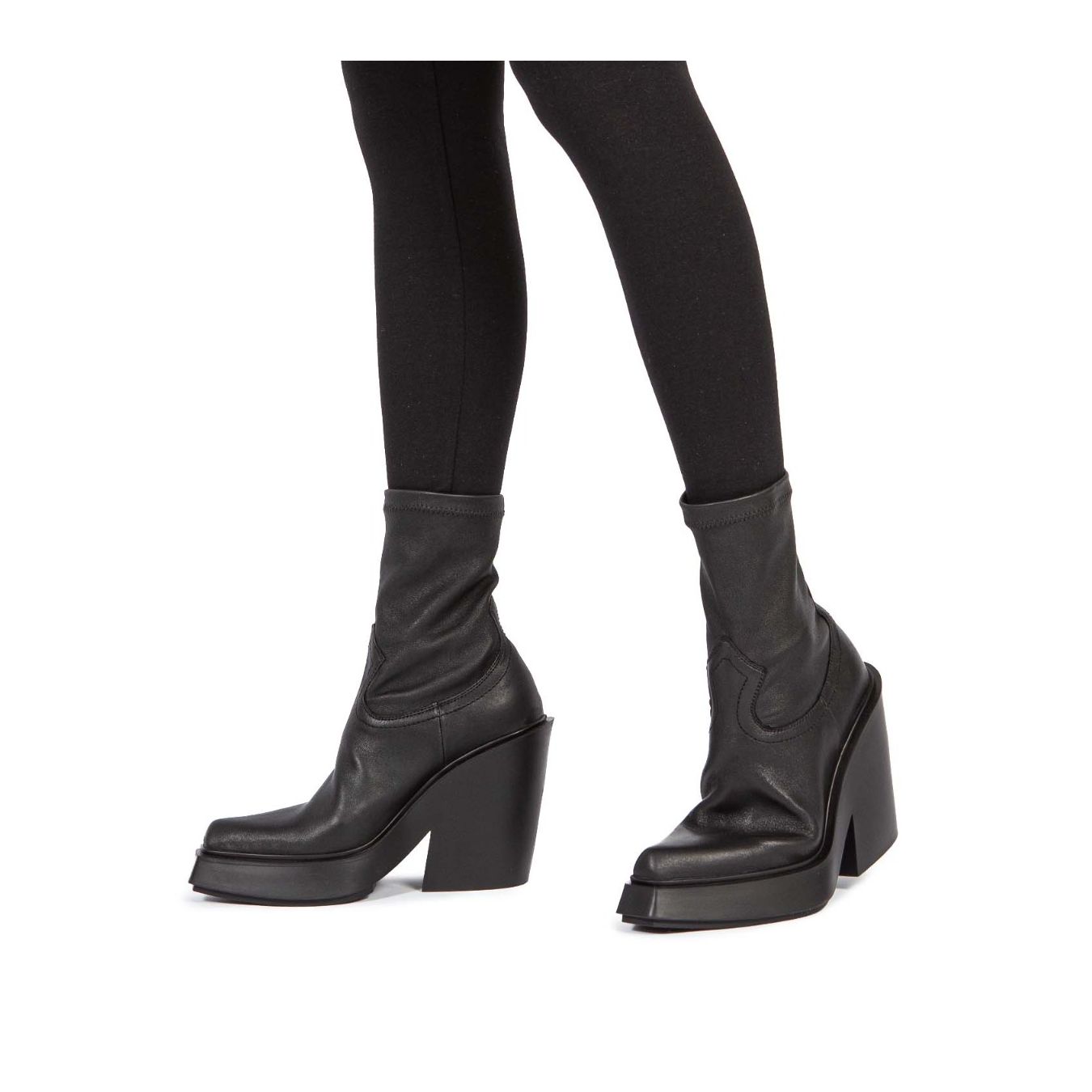 texano in pelle stretch nera