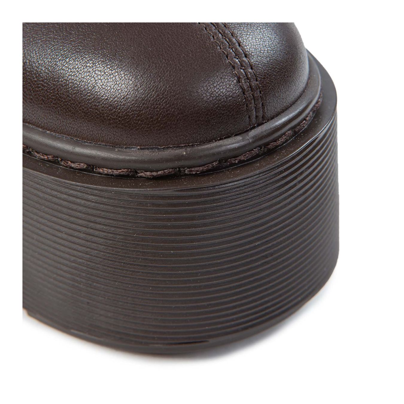 vic matie tronchetti con zeppa in pelle dark brown 