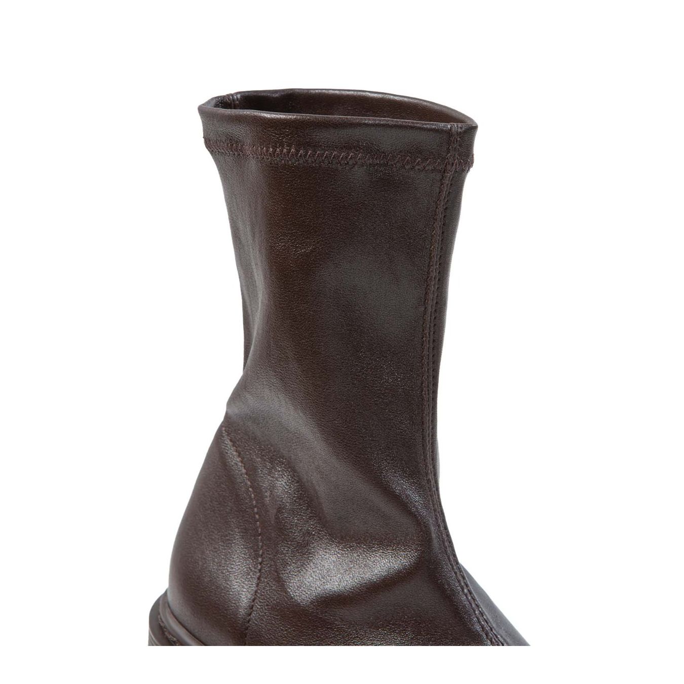 vic matie tronchetti con zeppa in pelle dark brown sopra