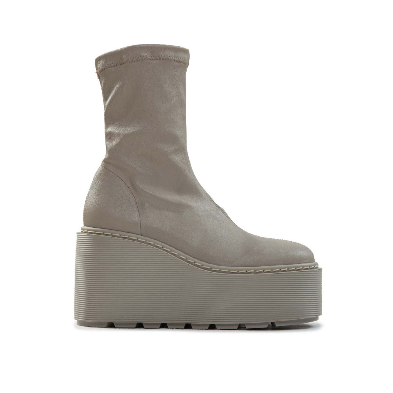 tronchetti con zeppa in pelle grigio desert 