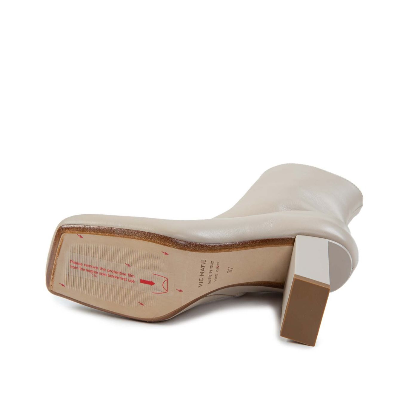 vic matie tronchetti in pelle grigio perla suola