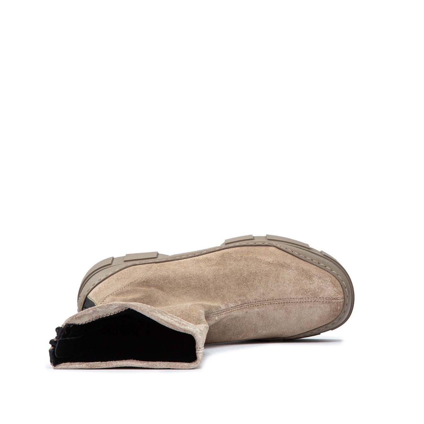 stivaletto in camoscio beige