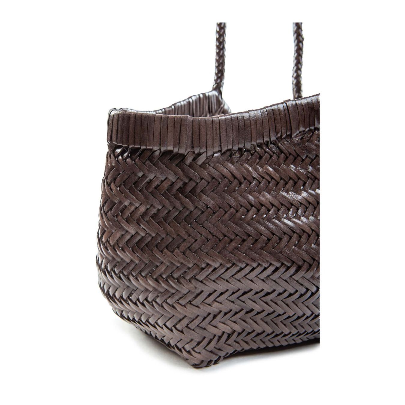 VIPERA shopper NERUDA in pelle intrecciata grigio fog lato