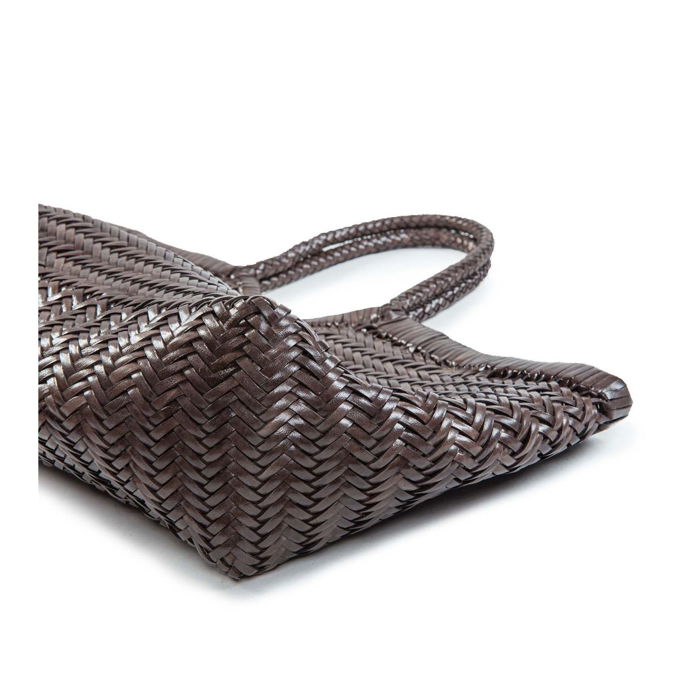 VIPERA shopper NERUDA in pelle intrecciata grigio fog sotto