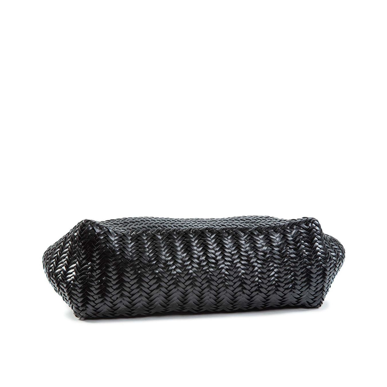 vipera shopper NERUDA in pelle intrecciata nero sotto