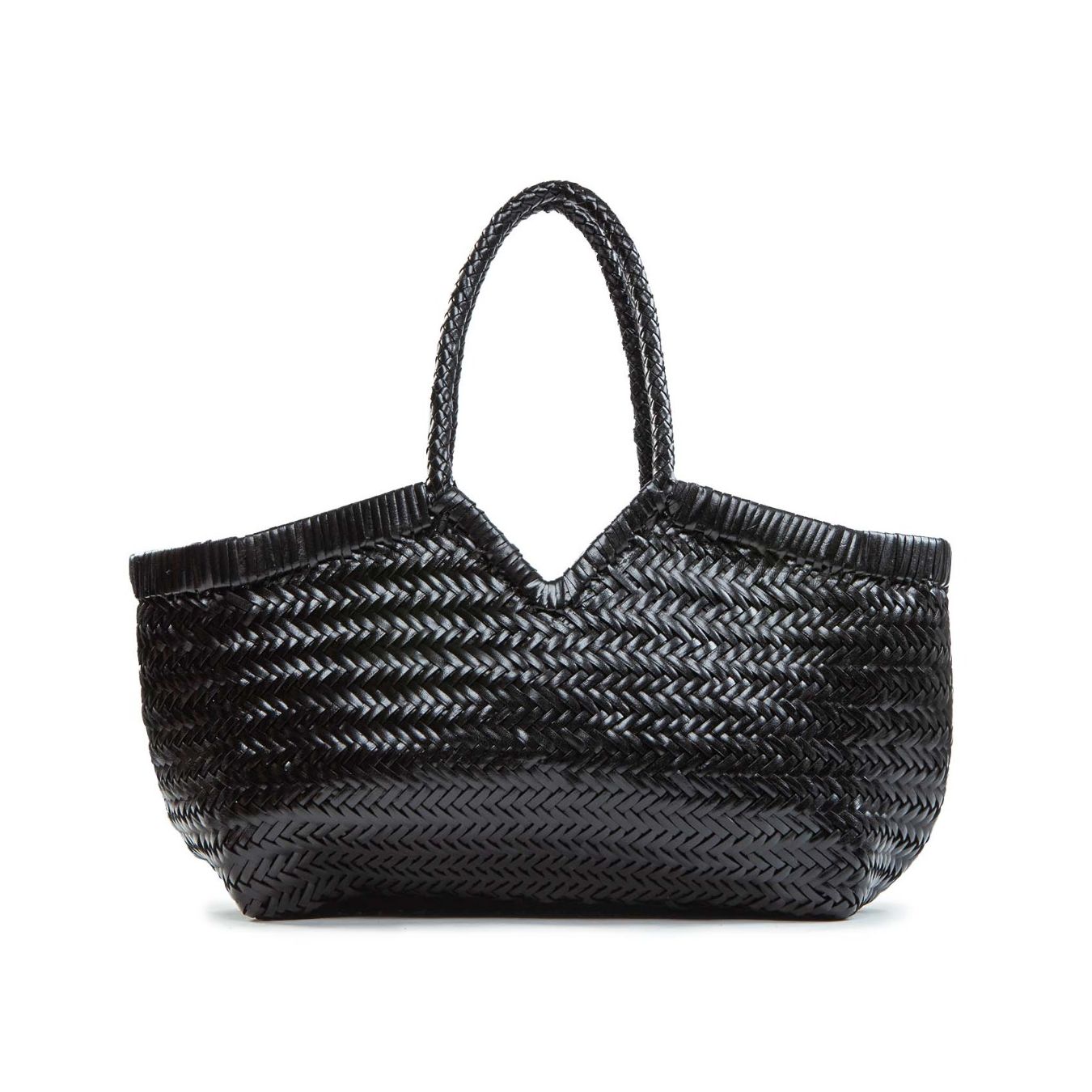 shopper NERUDA in pelle intrecciata nero 