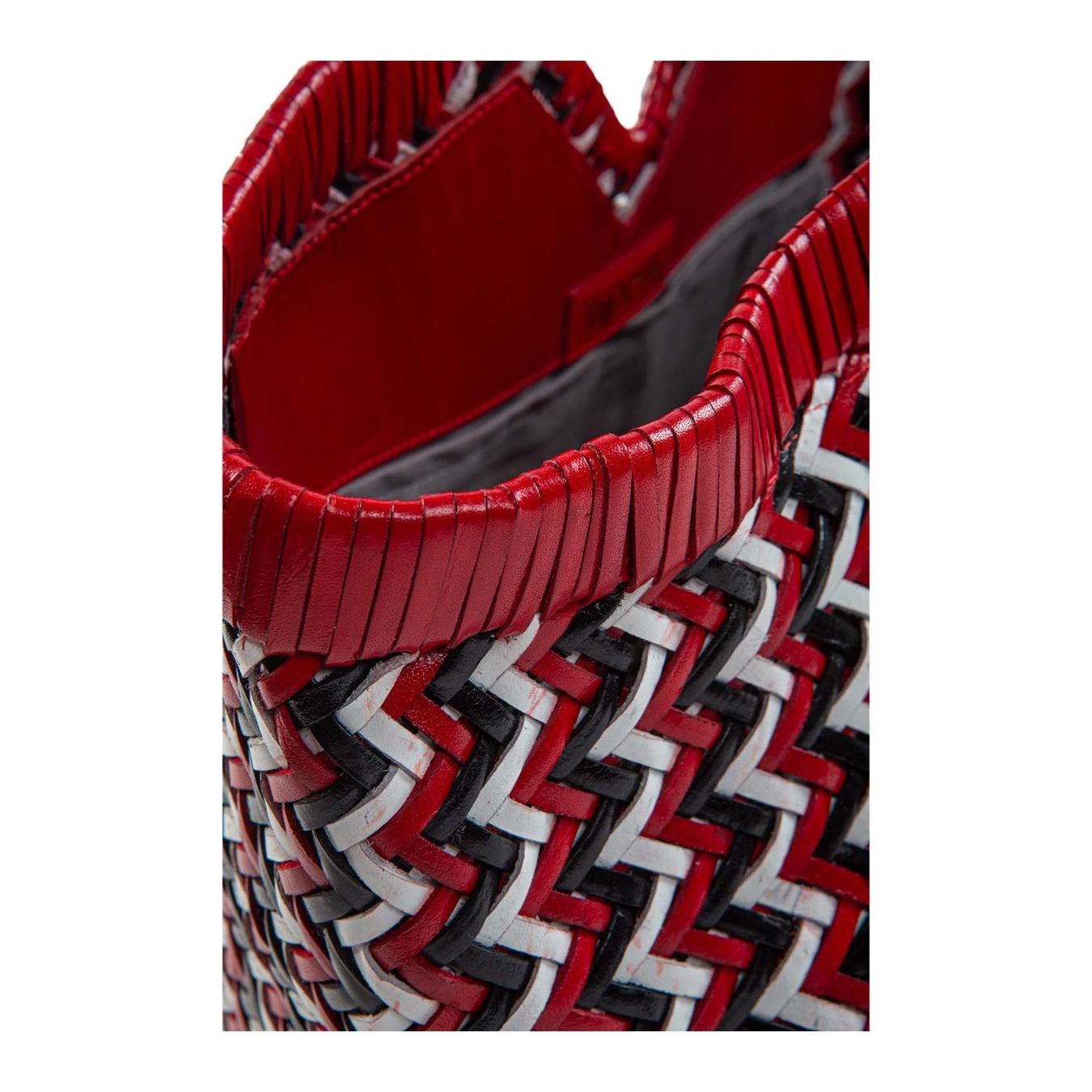 vipera shopper NERUDA in pelle intrecciata zig zag 