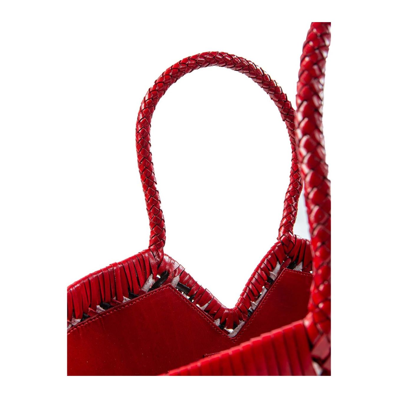 vipera shopper NERUDA in pelle intrecciata zig zag  manici