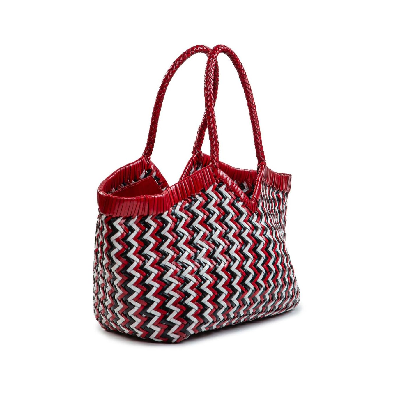 vipera shopper NERUDA in pelle intrecciata zig zag lato