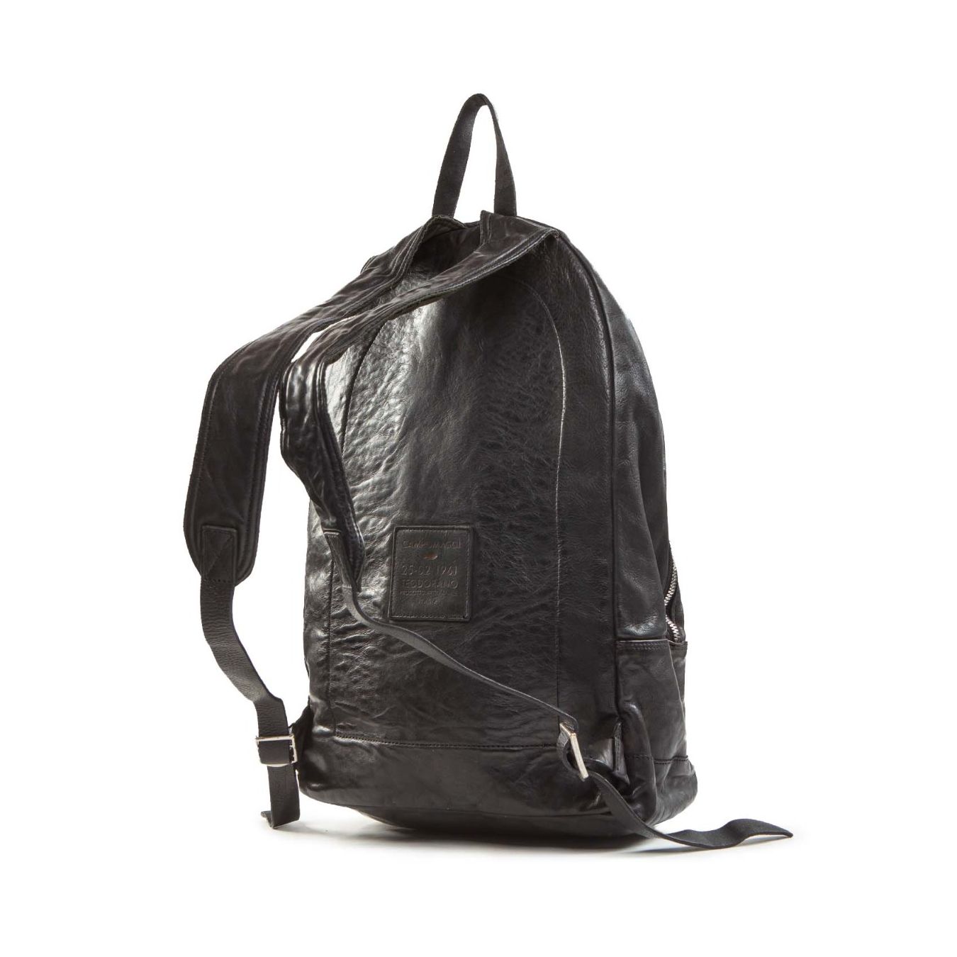 zaino FRASSINO in pelle nera dietro