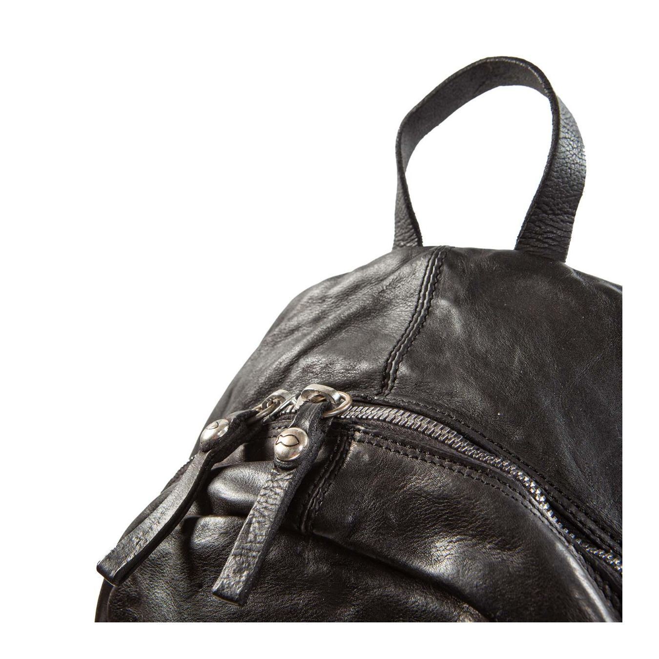 zaino FRASSINO in pelle nera zip