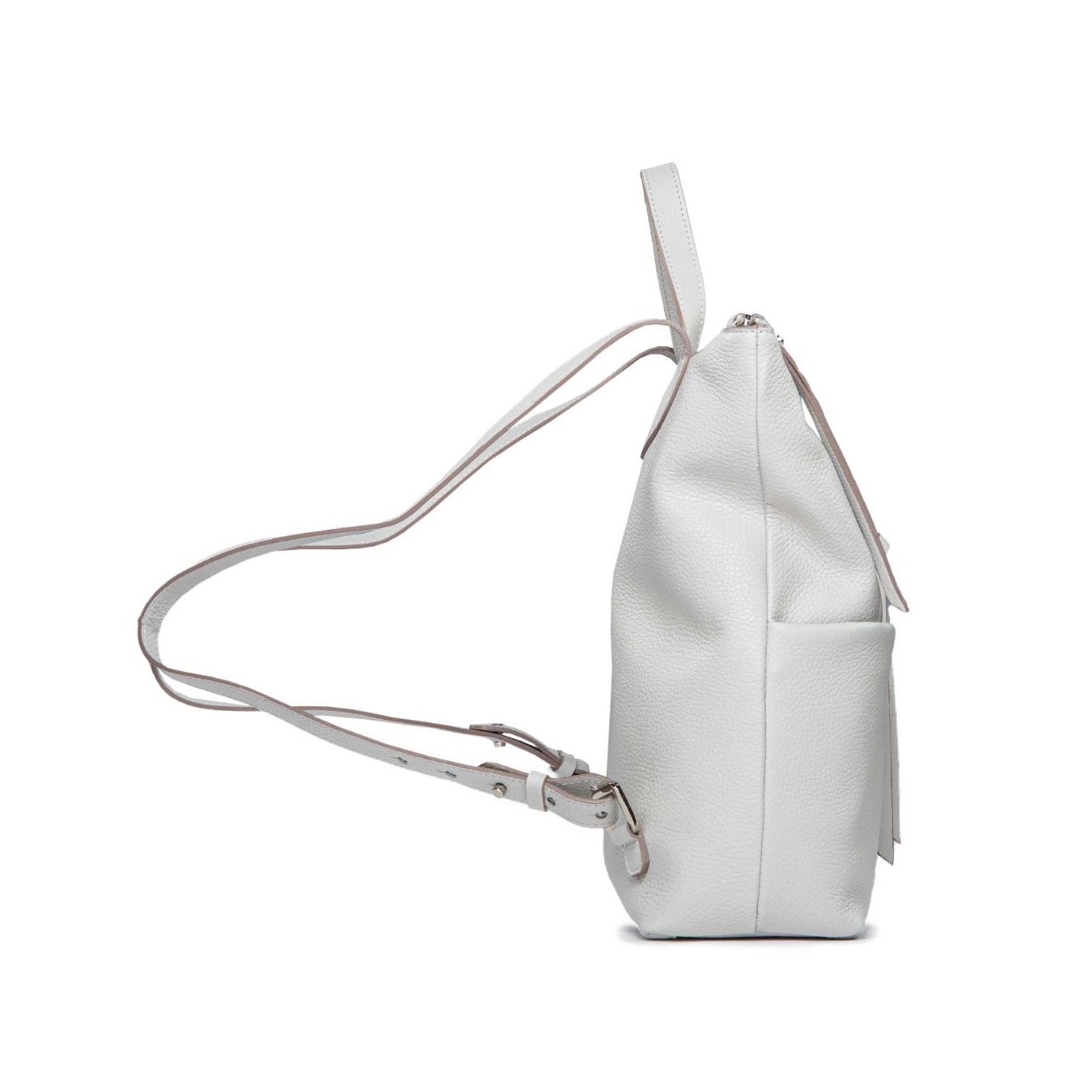 zaino pelle grigio perla gianni chiarini profilo