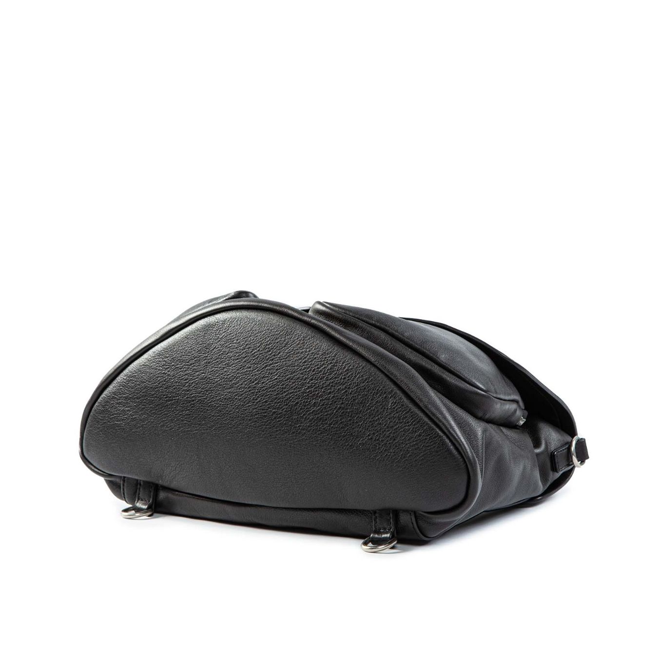 zaino patta in pelle nera sotto