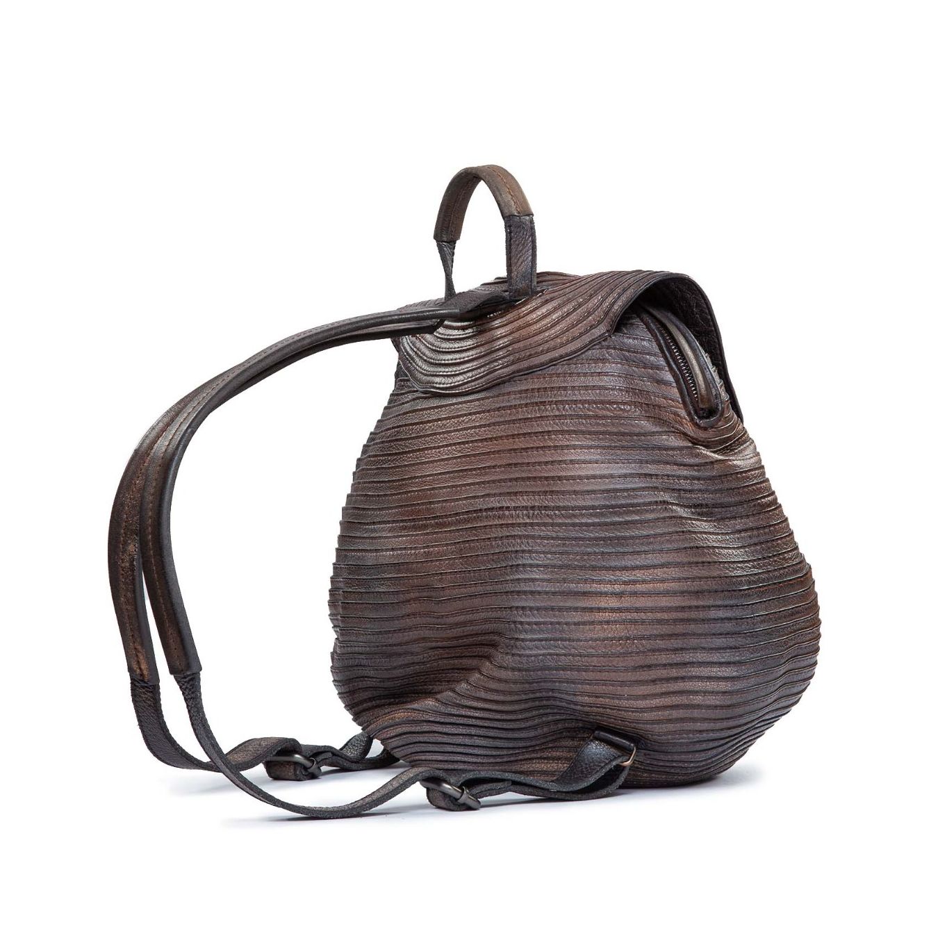 zaino in pelle marrone