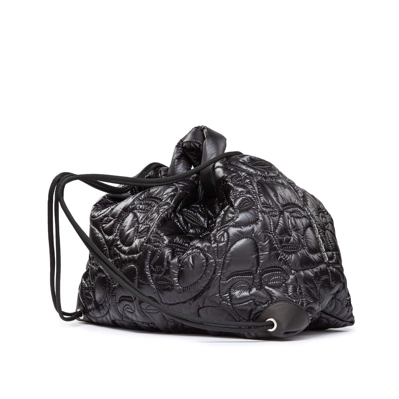 shopper tessuto con viso stilizzato