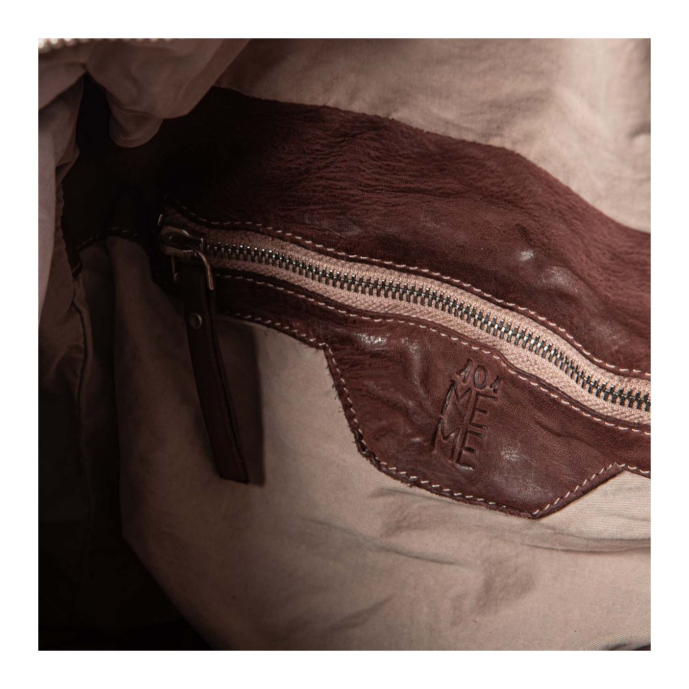 zaino TIZIANO in pelle marrone interno