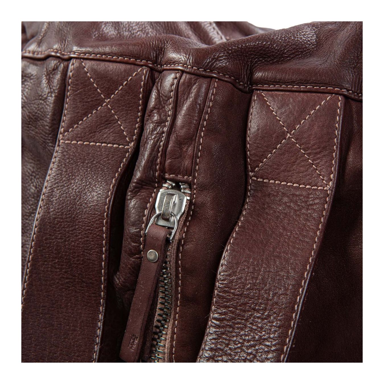 zaino TIZIANO in pelle marrone tasca