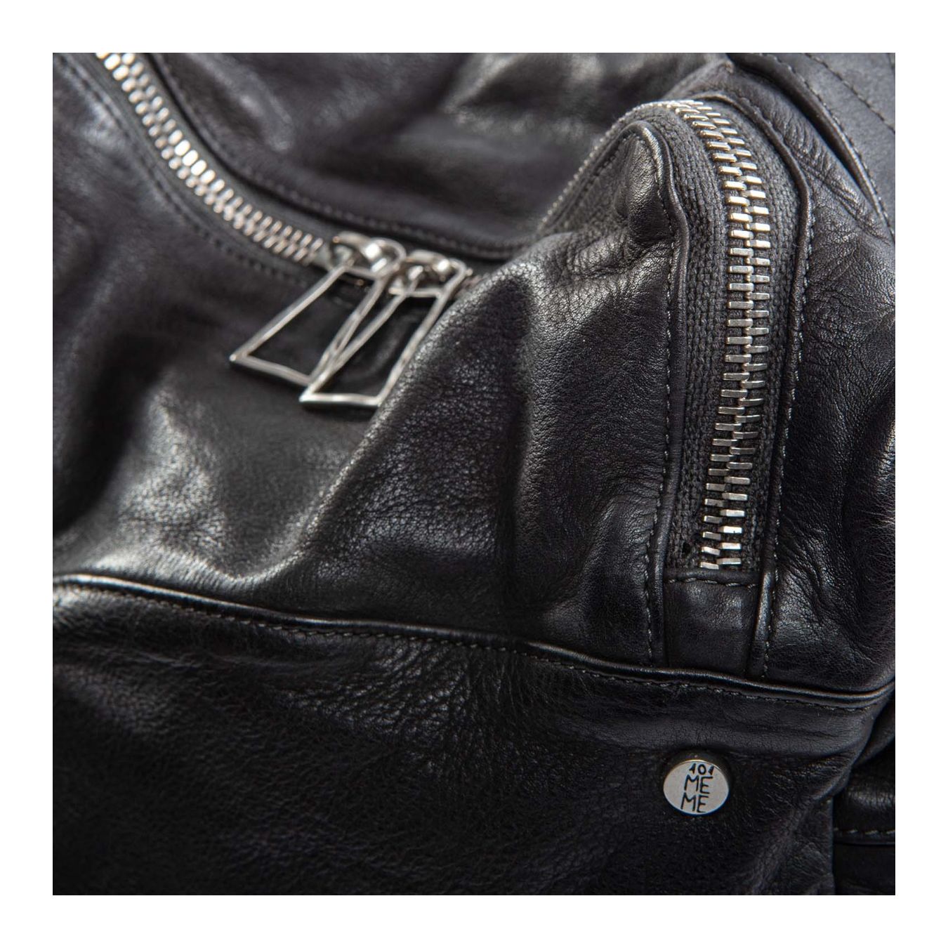 zaino TIZIANO in pelle nera zip