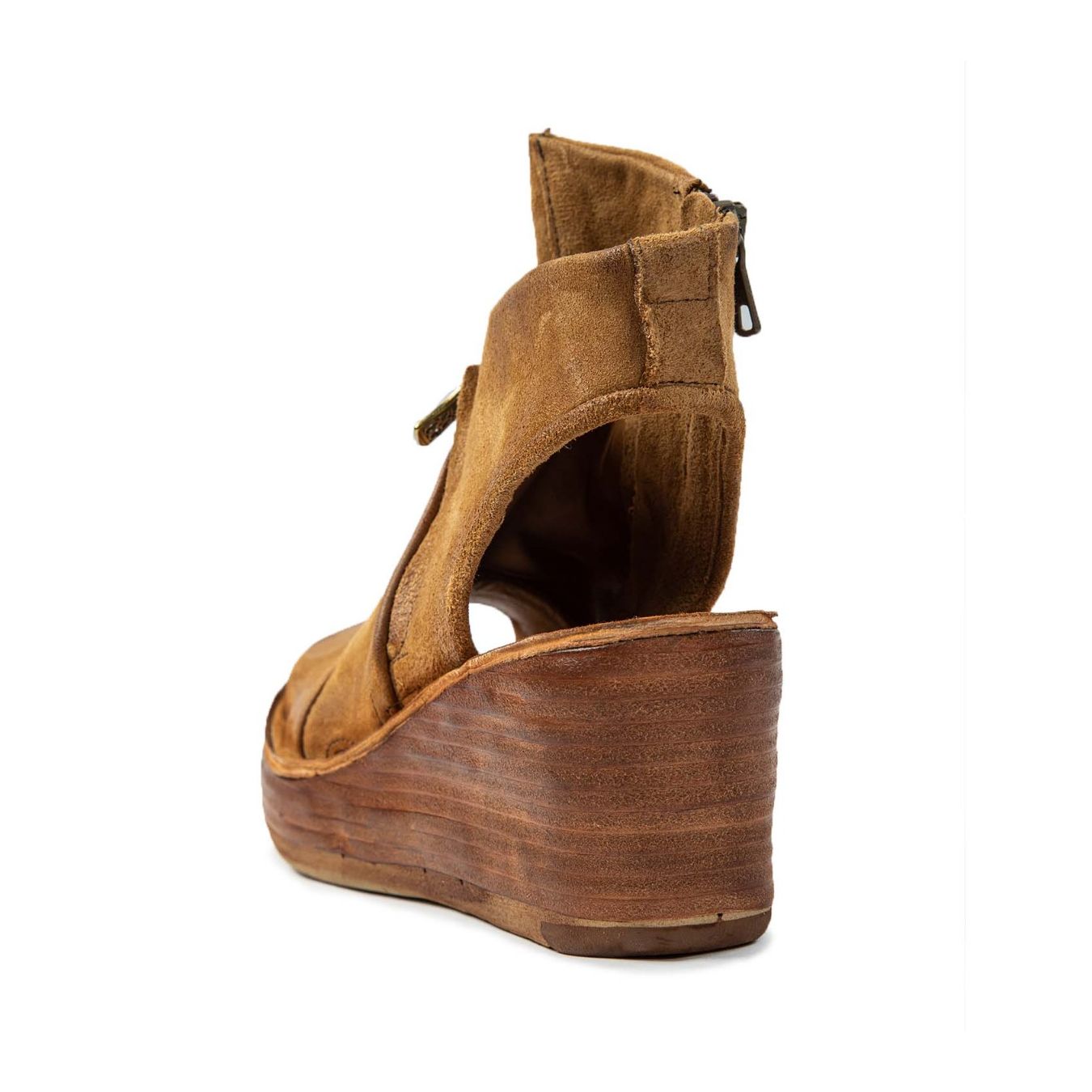 zeppe asimmetriche NOA in pelle cuoio tallone dietro