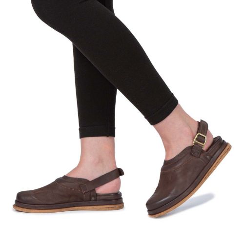 sabot SPOON in pelle marrone 