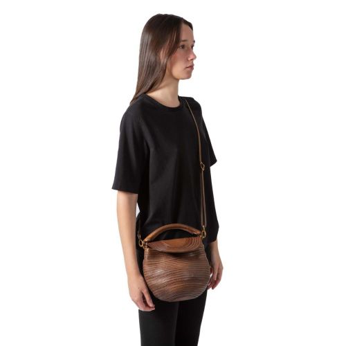 borsa a tracolla in pelle marrone