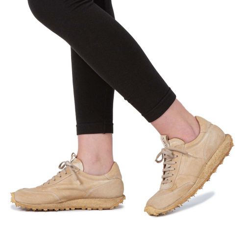 sneakers in pelle sabbia 