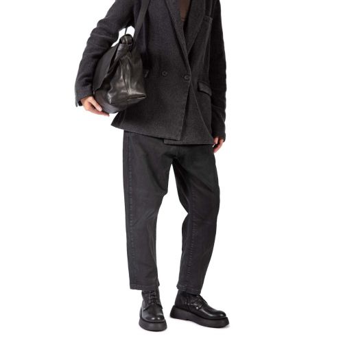 anfibi platform in pelle nera 