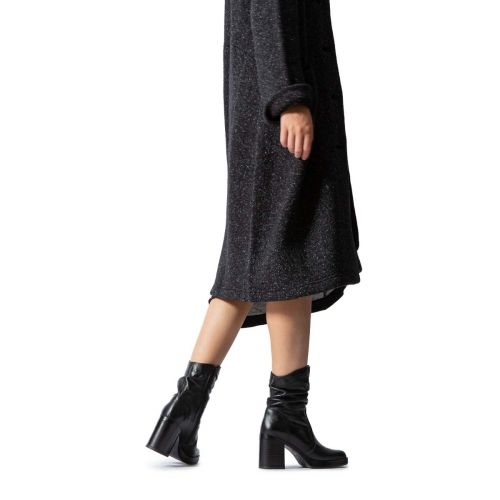 tronchetti MICAELA in pelle arricciata nera