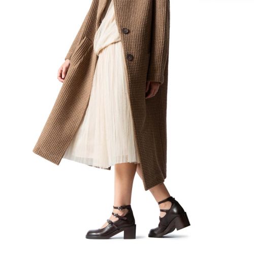 bebe con fibbie in pelle amaranto