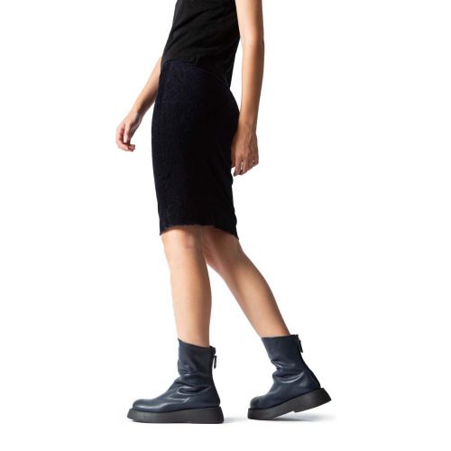 biker platform in pelle blu 