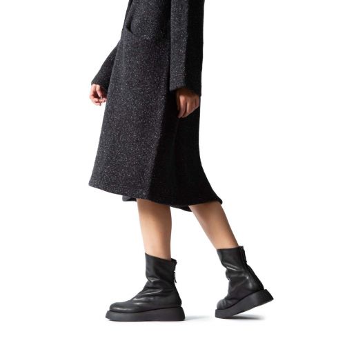 biker platform in pelle nera 