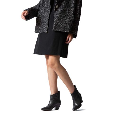 tronchetti con tacco inglobato in pelle nera 