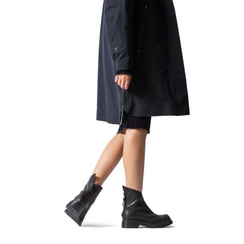 biker asimmetrico in pelle nera 